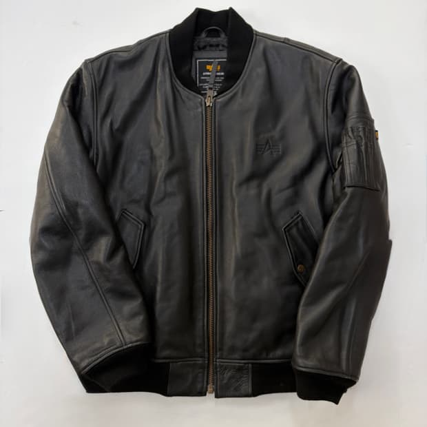 알파인더스트리 ma-1 레더 봄버 자켓