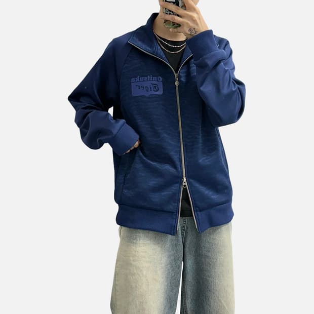 오니츠카타이거 타이거 카모 자수 져지 집업 자켓