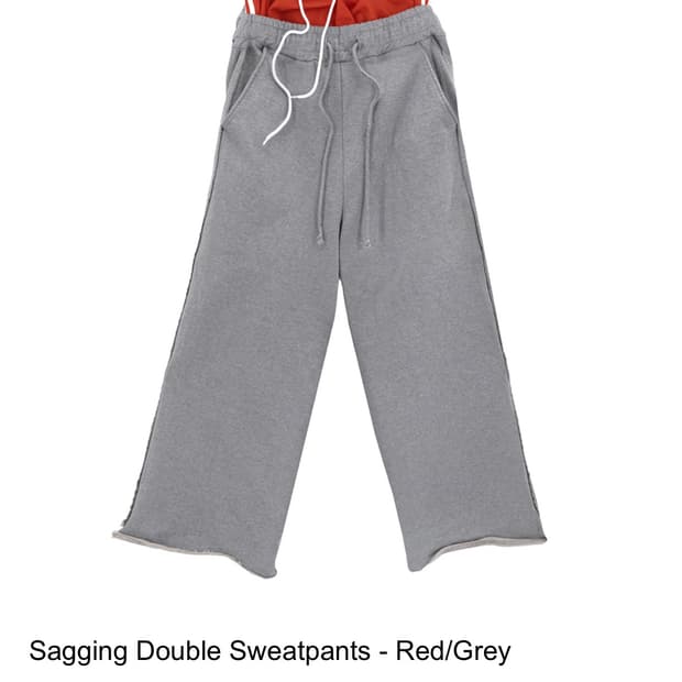 선데이오프클럽 Sagging Double Sweatpants - Red/