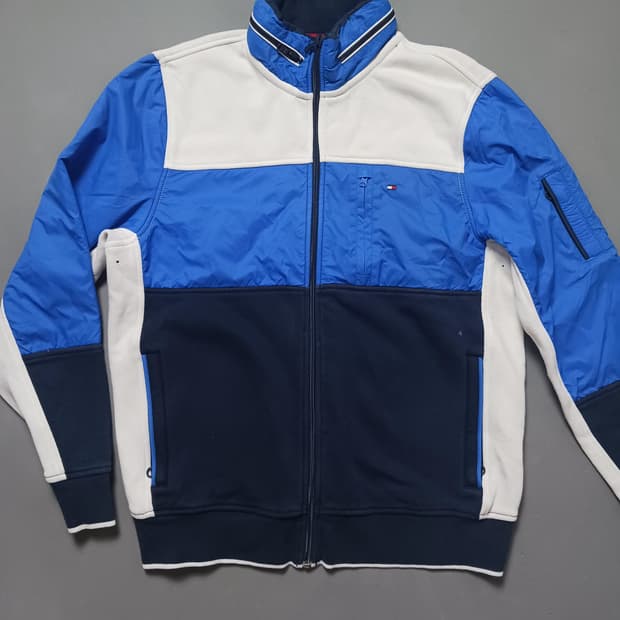 [M] 타미힐피거 컬러블록 히든후드 집업 자켓