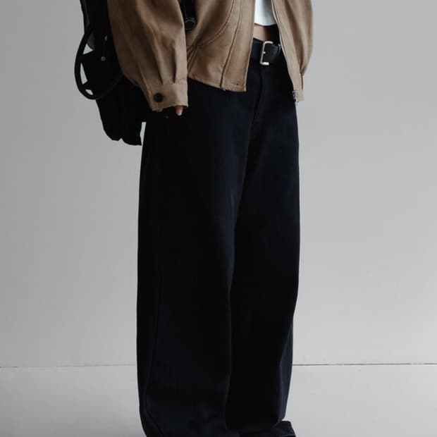 라룸 흑청 와이드 데님 팬츠 청바지