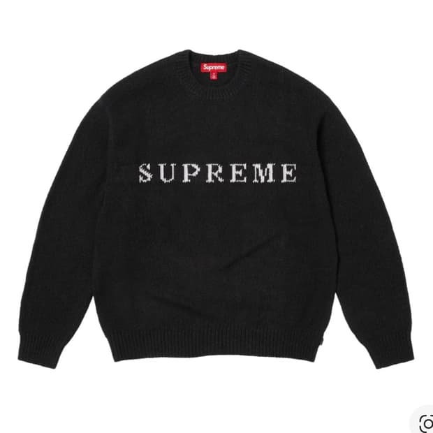 슈프림 콘트라스트 로고 스웨터 블랙 S