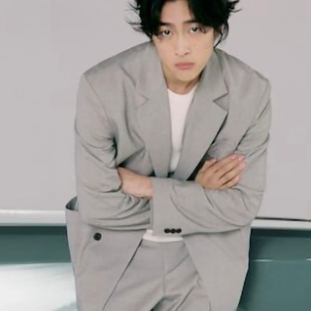 에잇세컨즈 체크 블레이저 M & 와이드 슬랙스 76 셋업