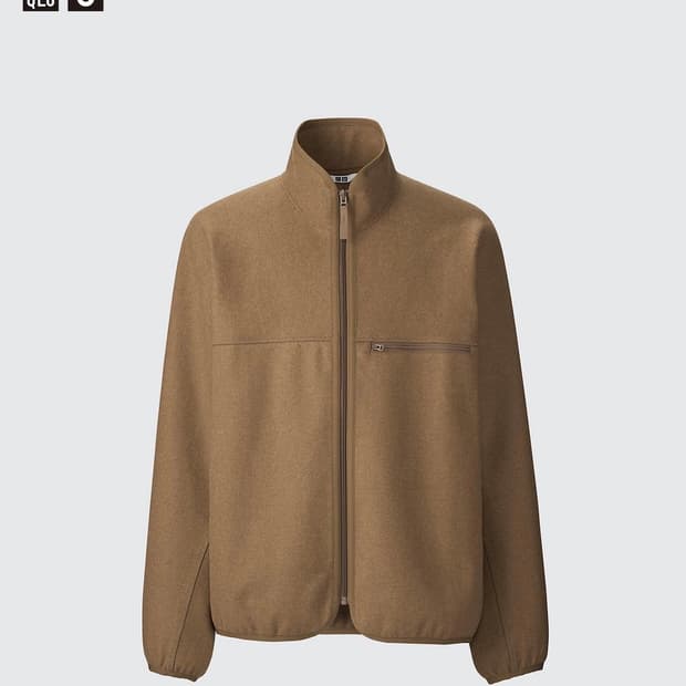 유니클로 브러시드저지집업 블루종 브라운 xl 김진환 착용