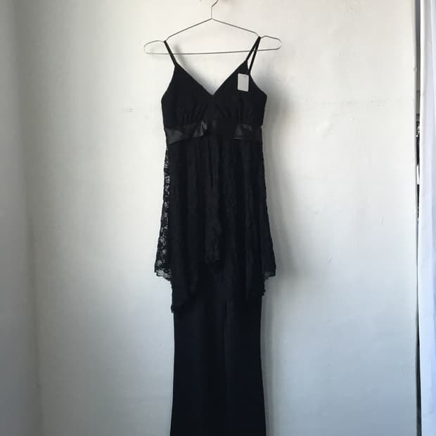 Pants layered lace dress