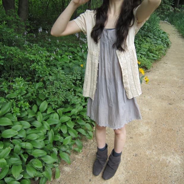 빈티지 브이넥 반팔 블라우스 버튼업 디테일 피치 k171