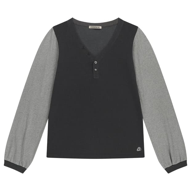 코이세이오 스너그 버튼 롱슬리브 차콜