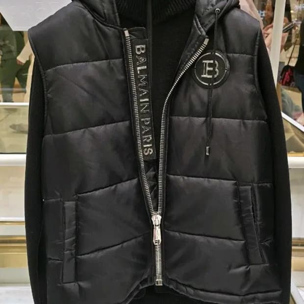 [Rare] 발망 실버 메탈릭 백로고 레이어드 콤비 자켓 XL