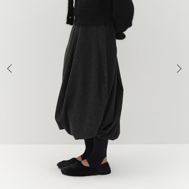 WOOL BALLOON SKIRT [CHARCOAL]