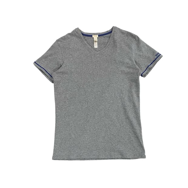 Diesel 레터링 자수 디테일 브이넥 반팔 티셔츠
