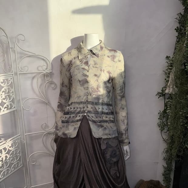 일본빈티지 Ethnic tie dye blouse