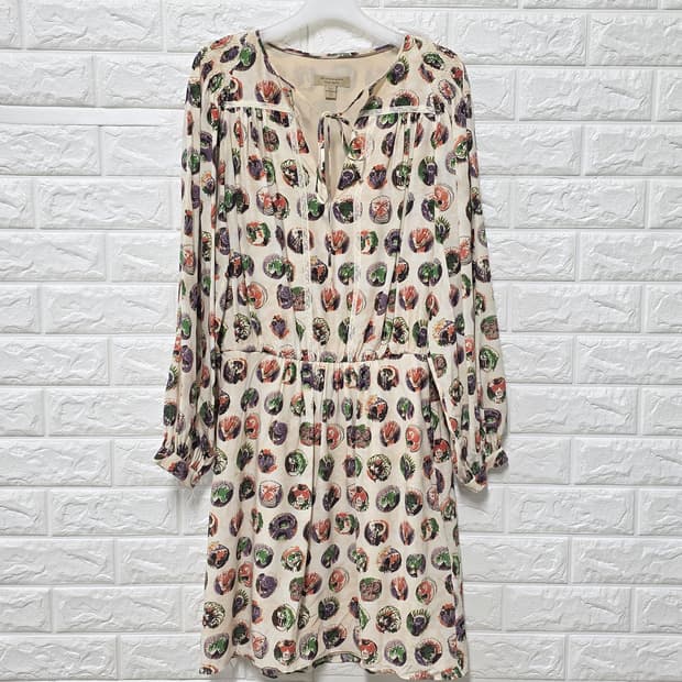 택포) L 버버리 실크 원피스 