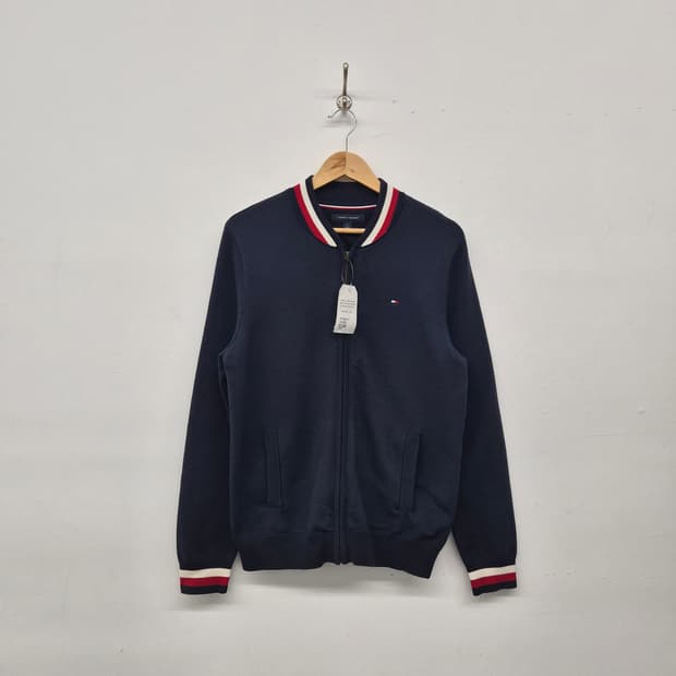 타미힐피거 네이비 집업 가디건 남성 M