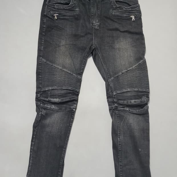 [38] 발망 바이커 블랙진 청바지