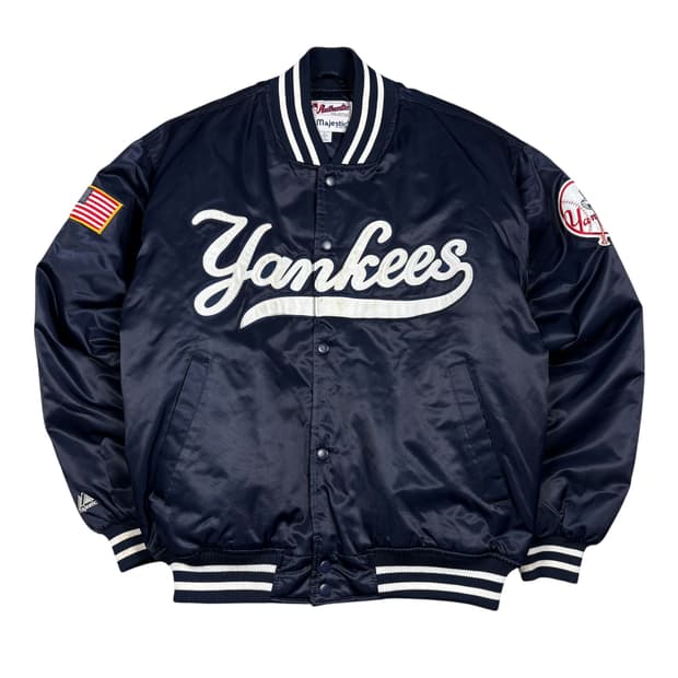 마제스틱 내이비컬러 뉴욕 양키스 스타디움 자켓