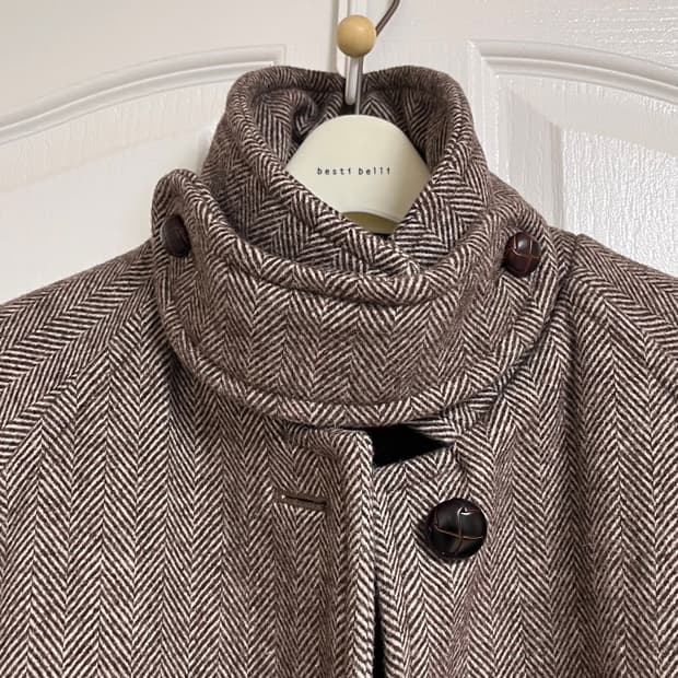 캐롤 코트(브라운 헤링본 코트)