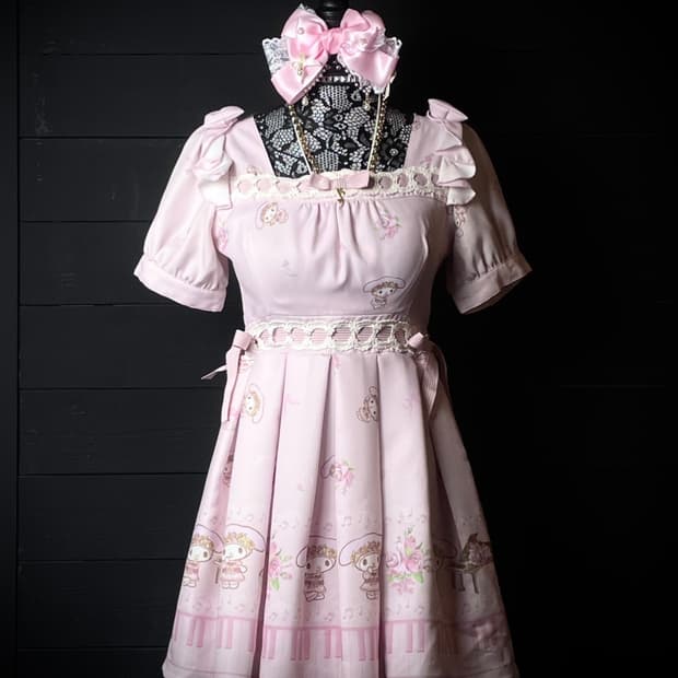 LIZ LISA 마이멜로디 콜라보 연핑크 히메갸루 로리타 원피스