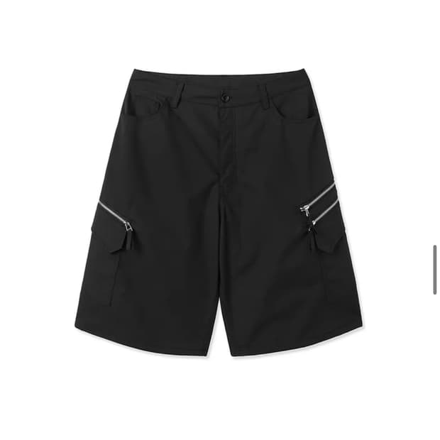 오와이 |  MULTI ZIP CARGO SHORTS - BLACK