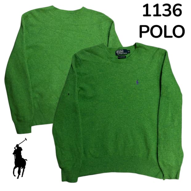 폴로 랄프로렌  램스울 초록색 연한 그린 니트 여성 XL