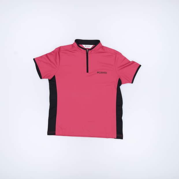 100 컬럼비아 반집업 반팔티셔츠 0331H1