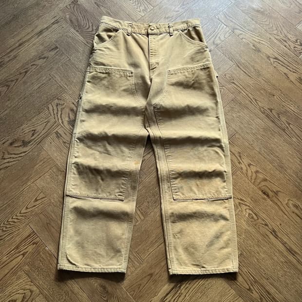 [34]90's 칼하트 유니온메이드 USA 빈티지 페이딩 더블니 워크팬츠