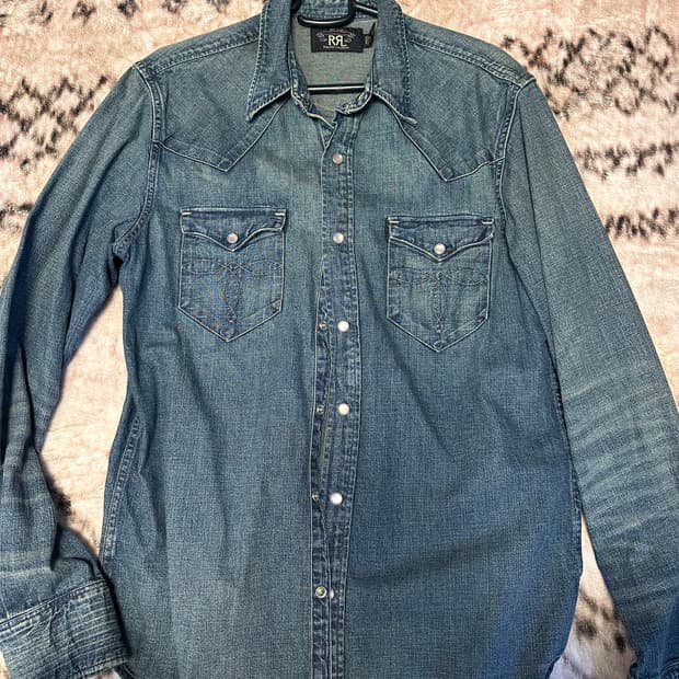 rrl 중청 웨스턴 셔츠 다크워시 m