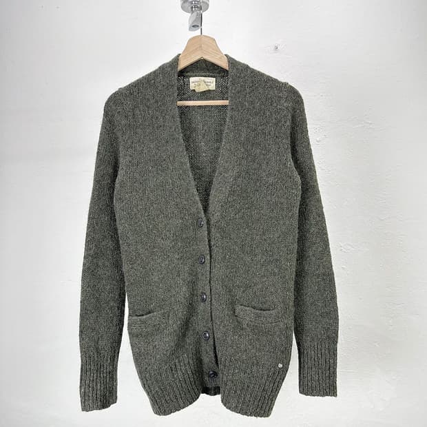 데님 앤 서플라이 랄프로렌 카키 그린 듀얼 포켓 울 니트 가디건