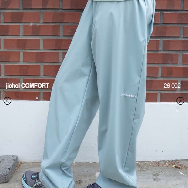 지초이 26-002 나일론 팬츠 dusty jade