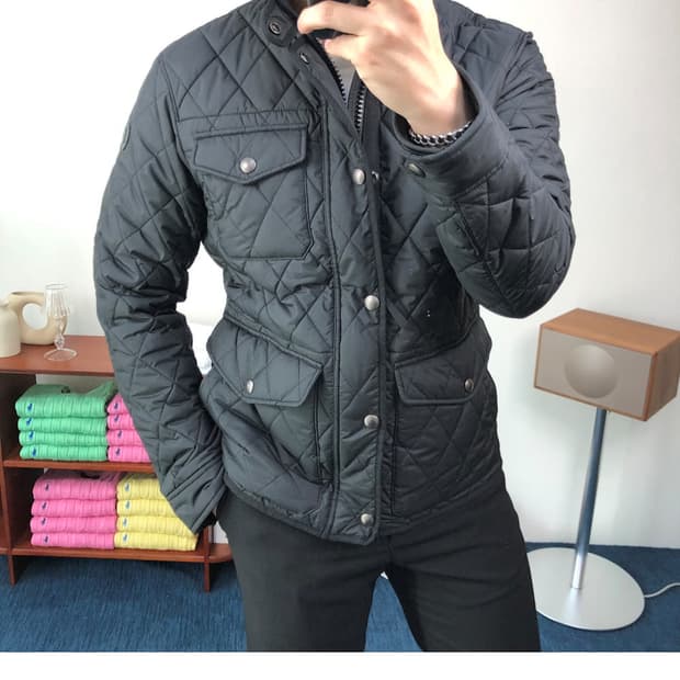 폴로 퀄팅 자켓 블랙