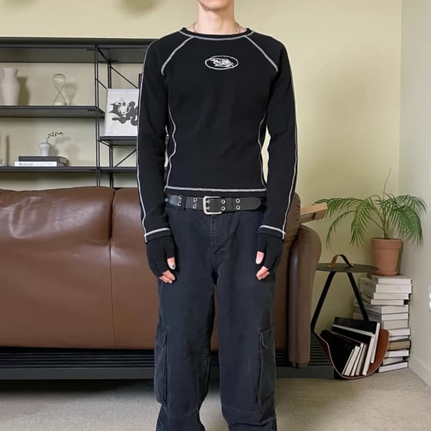 스웨이드 LINE THERMAL 롱 슬리브 S