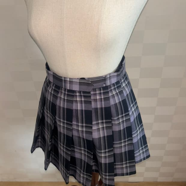 일본빈티지 체크 플리츠 스커트