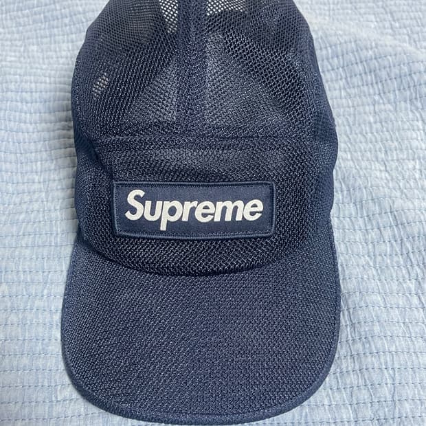 슈프림 캠프캡 박스로고 23SS 메쉬 코듀라 네이비