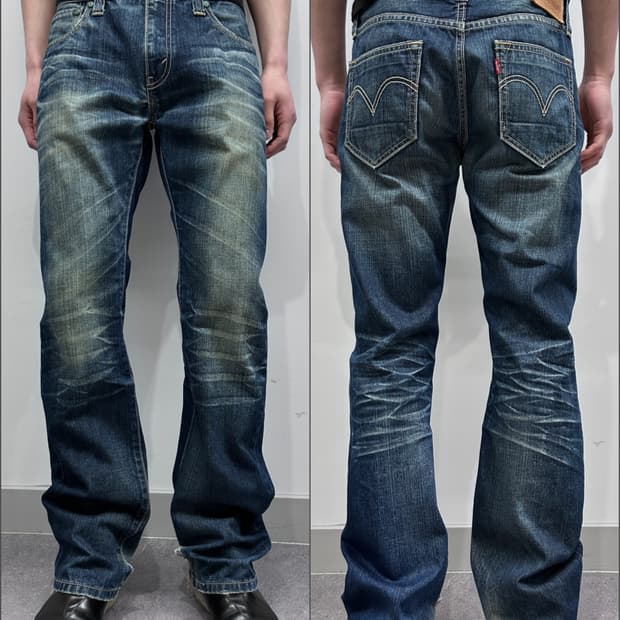 리바이스 501 하드 페이딩 스트레이트 데님