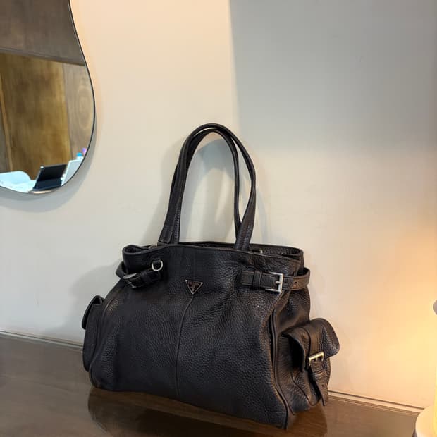 PRADA 프라다 비텔로 사이드 포켓 토트백