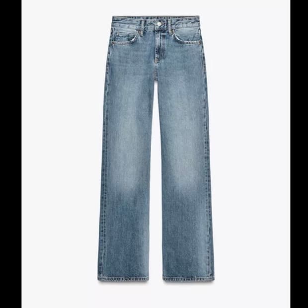 zara 자라 MID-RISE WIDE-LEG TRF JEANS