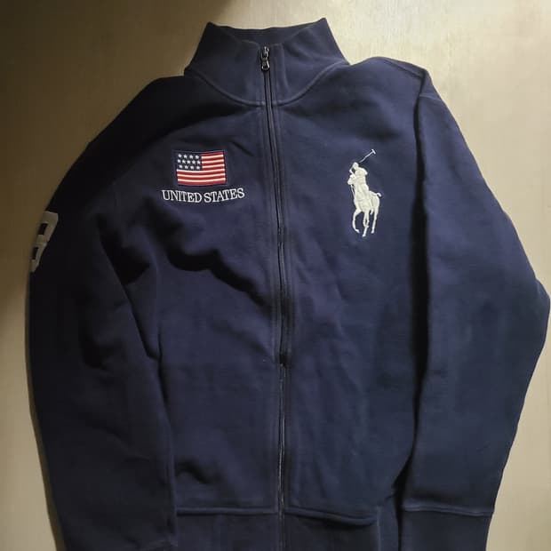 폴로 빅포니 성조기집업 네이비