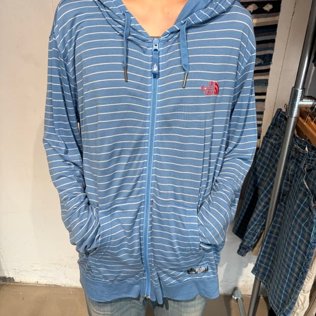 The North Face 스트라이프 후드 집업 L