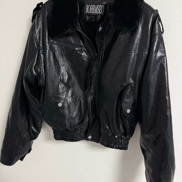 보헤미안서울 크링클 레더 퍼 블루종 점퍼 보헴서