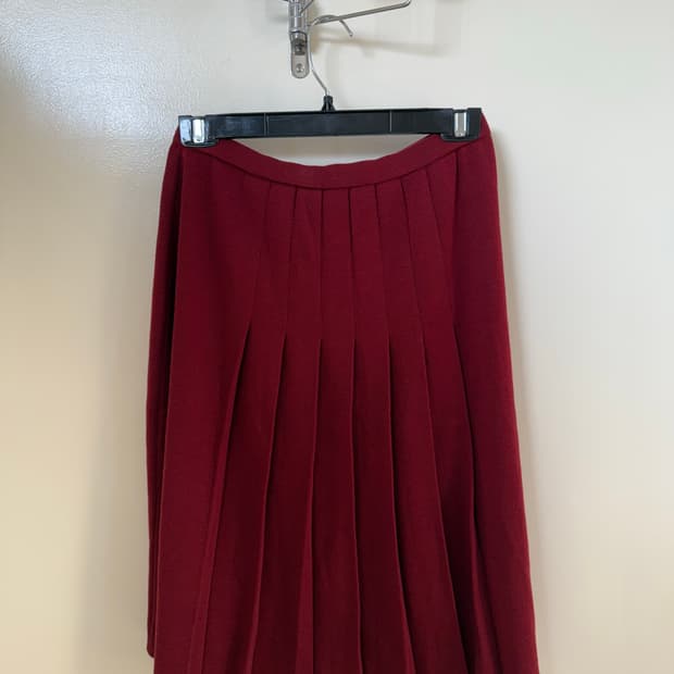 페라가모 울 플리츠 스커트 정품