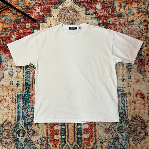 [L] 빔즈 NAVY usa fabric 무지 반팔