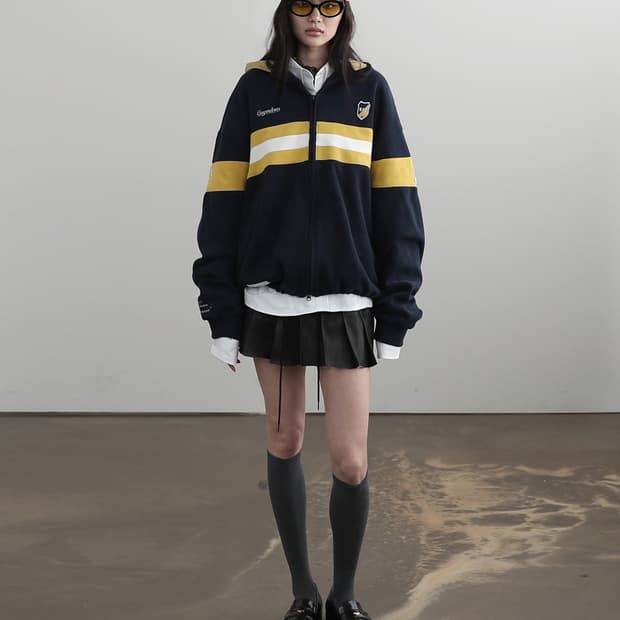 배드블러드 스포츠 럭비 후드집업 - 네이비 M