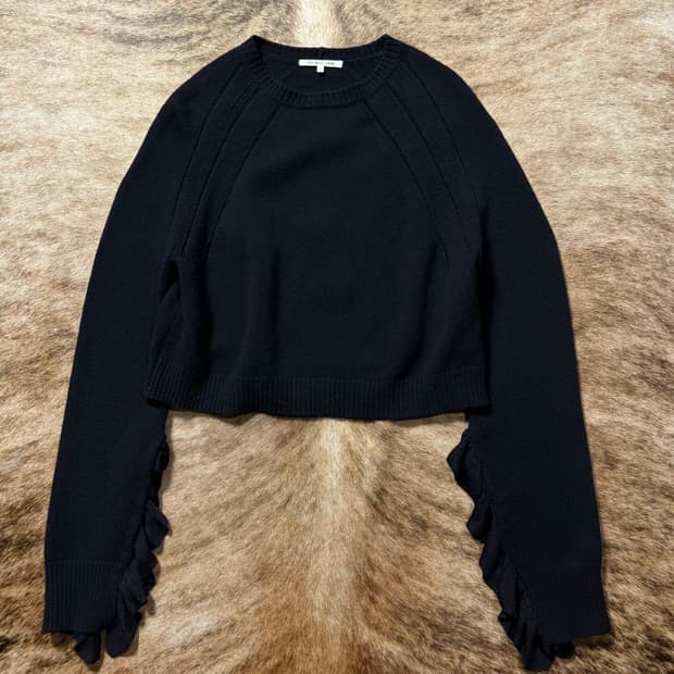 Helmut Lang Ruffle Crop Knit 