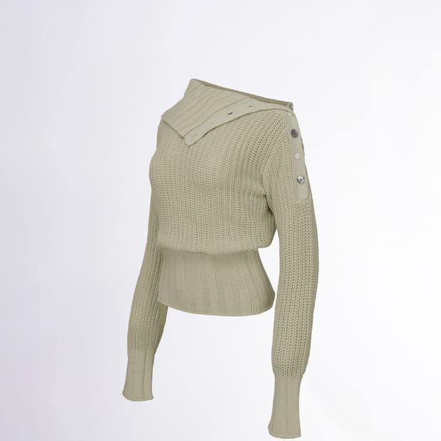 스컬프터 Funnel Neck Sweater Linen