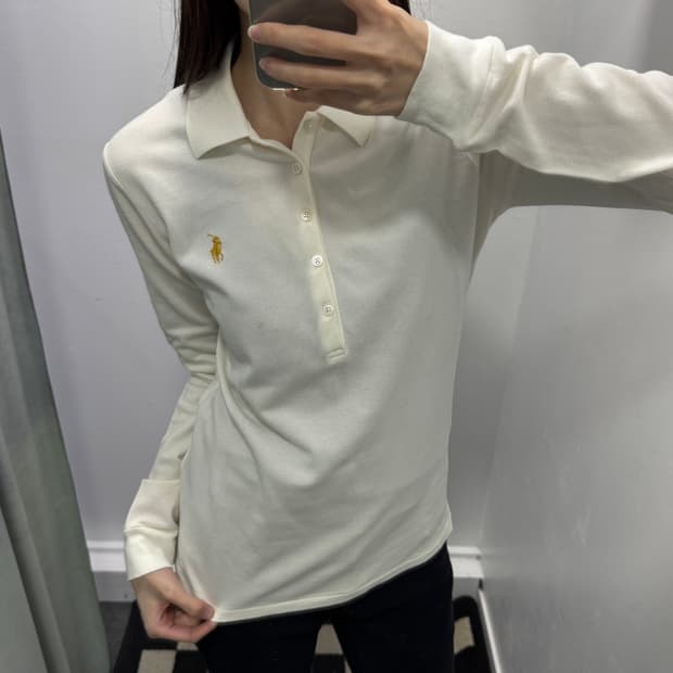 폴로 pk 긴팔 티셔츠 아이보리