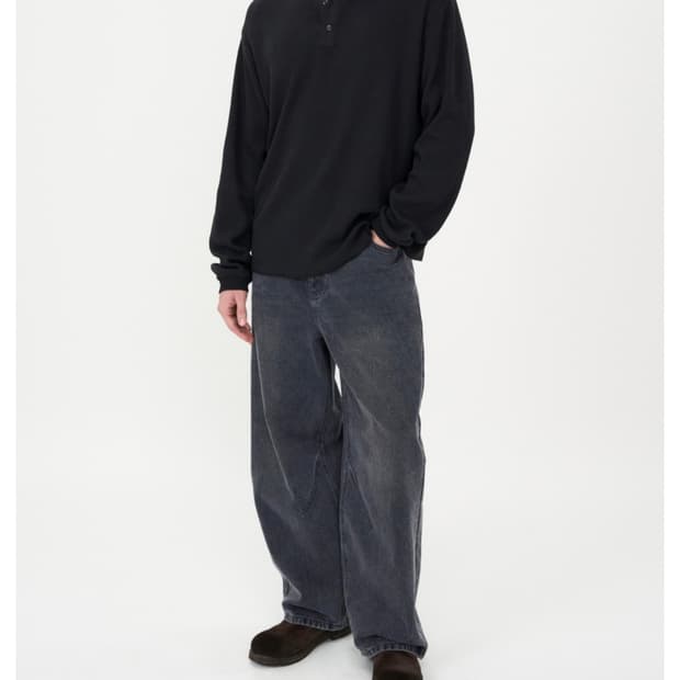 체인트윌 벌룬핏 데님 팬츠 WASHED BLACK L사이즈