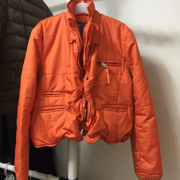 디스퀘어드 빈티지 Y2K 오렌지 크롭 패딩 