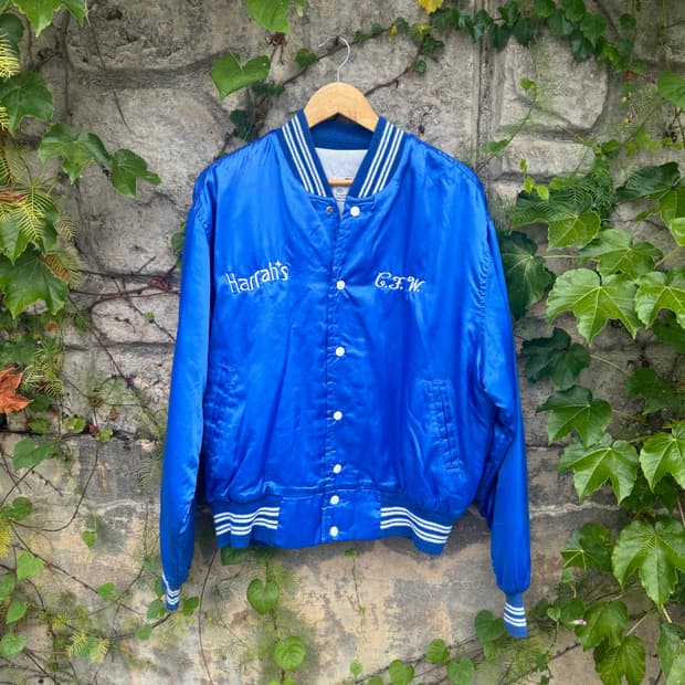 80s westwind usa빈티지 사틴 바시티 자켓 XL