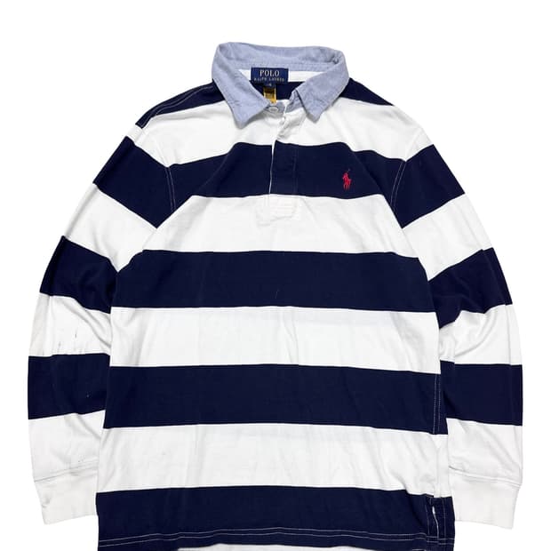 폴로 신형 qr택 스트라이프 럭비티