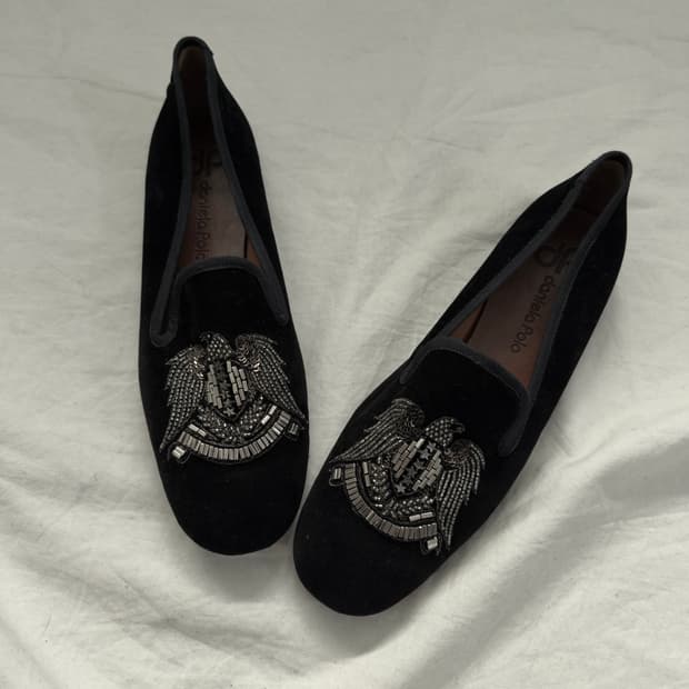 daniela polo 스웨이드 플랫슈즈