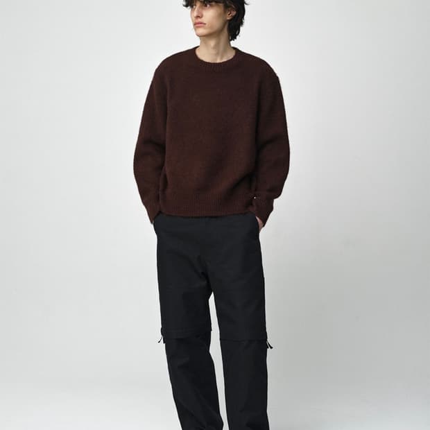 밀로 아카이브 크롭 실루엣 니트 브라운 XL